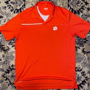 Clemson Ping Collard shirt with embroidered logo on front
